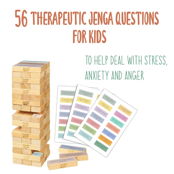 Questions For Kids To Deal With Stress, Anxiety And Anger, Therapy Games, Therapy Tools, School Counselor, Custom Playing Cards