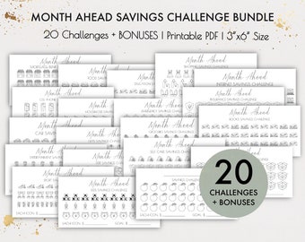 Month Ahead Savings Challenge Bundle, Envelope Challenge, Budget Planner, Money Saving, Monthly Savings, Chore Chart, Savings Tracker