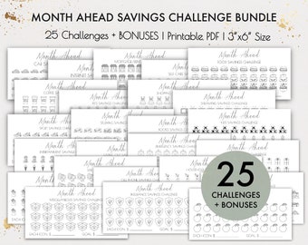 Month Ahead Savings Challenge Bundle, Envelope Challenge, Budget Planner, Money Saving, Monthly Savings, Chore Chart, Savings Tracker