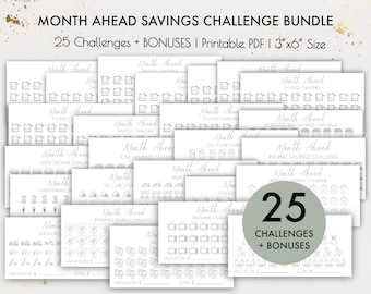 Month Ahead Savings Challenge Bundle, Envelope Challenge, Budget Planner, Money Saving, Monthly Savings, Chore Chart, Savings Tracker