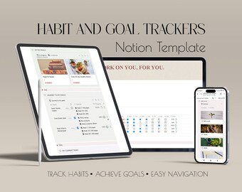 Notion Template, Habit Tracker, Notion Planner, Goal Tracker, Chore Chart, Goal Planner, Habit Planner, Daily Routine Tracker