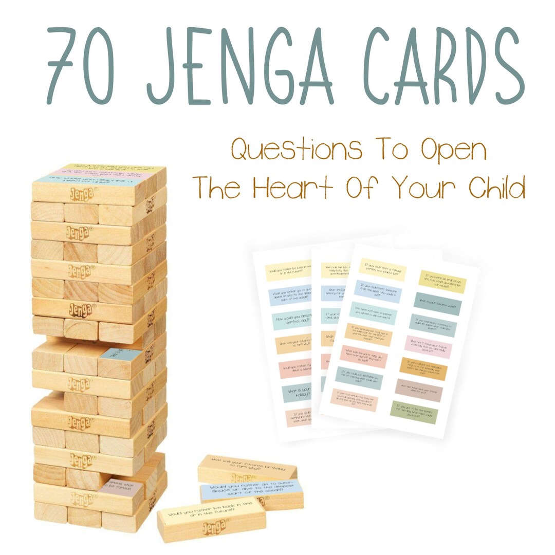 70 Jenga Questions to Open the Heart of Your Child, Therapy Games ...