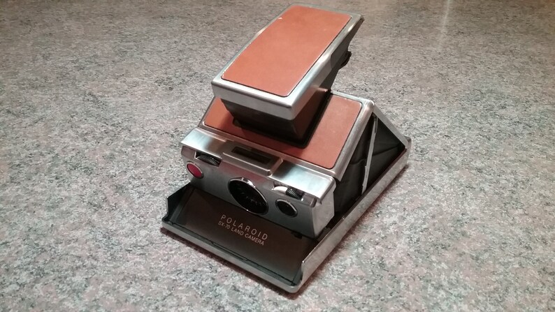 Vintage Polaroid SX-70 Land Camera Brown and Silver Rare Old Camera
