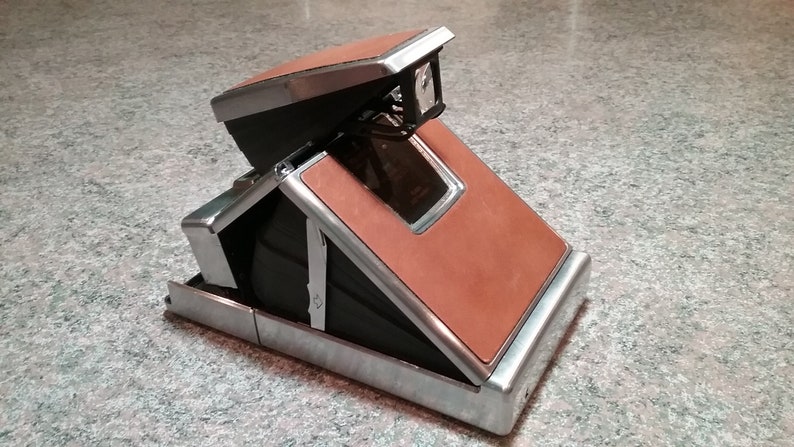 Vintage Polaroid SX-70 Land Camera Brown and Silver Rare Old Camera