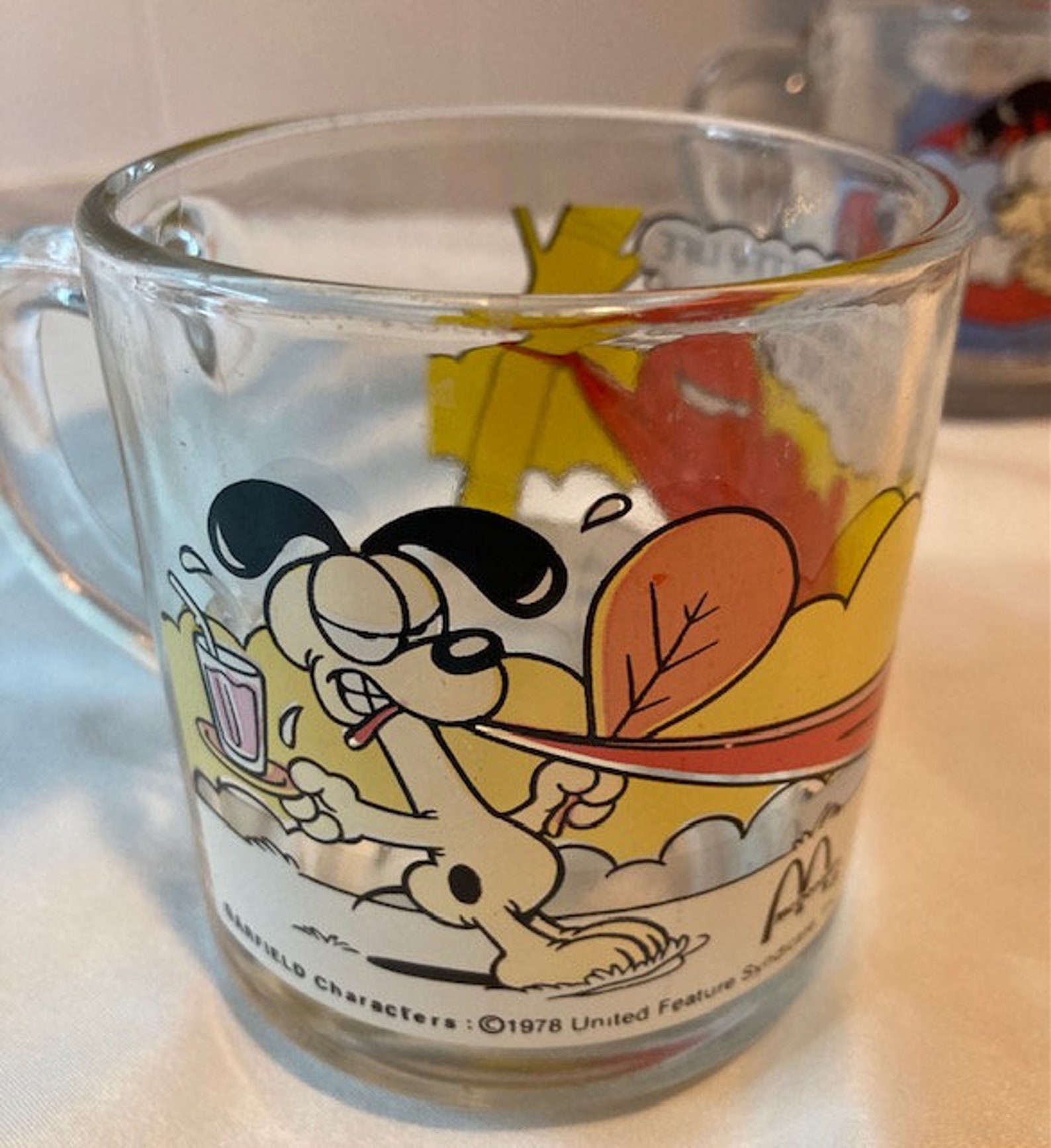 Vintage 1978 Garfield McDonalds Glass Mugs / Cups Set of Three Etsy