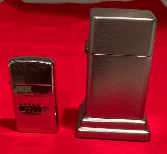 Zippo Table Lighter of Polished Chrome and Slim Zippo With Etsy