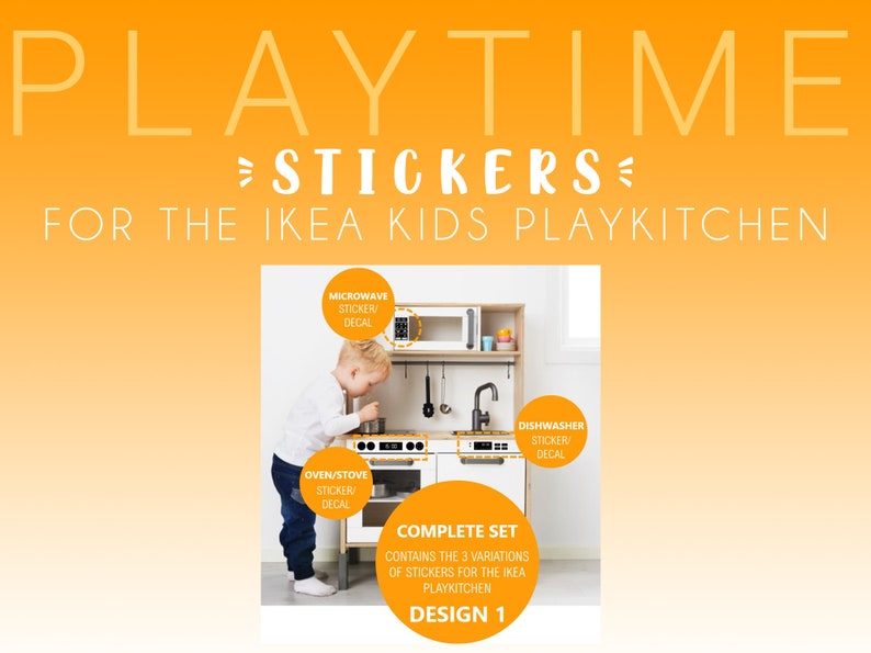 Complete set of stickers / decals for IKEA DUKTIG play kitchen Etsy