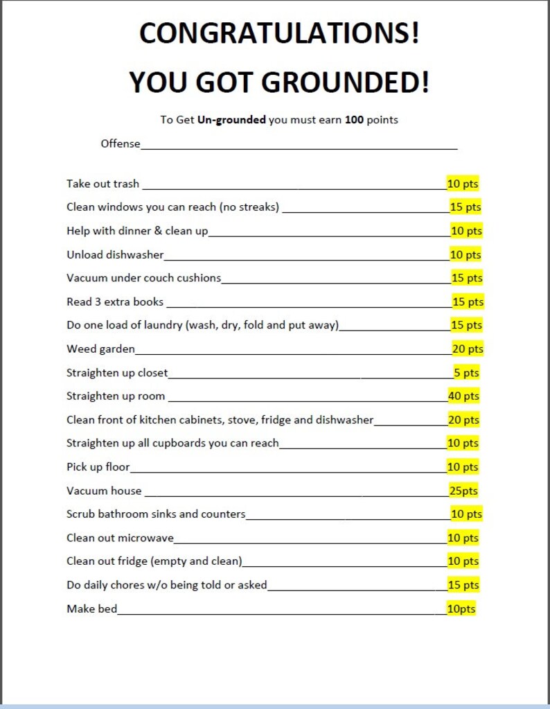 Congratulations You Got Grounded Printable