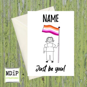 Lesbian Card, Personalised Lesbian Card, Lesbian Coming Out Congratulations Card, Lesbian Birthday Card, Lesbian Pride Card, LGBTQ Card