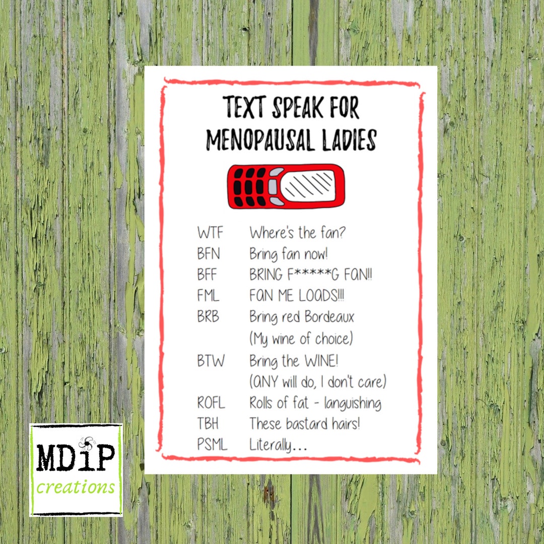 Funny Menopause Gift Menopause Wall Art Menopause Poster Etsy