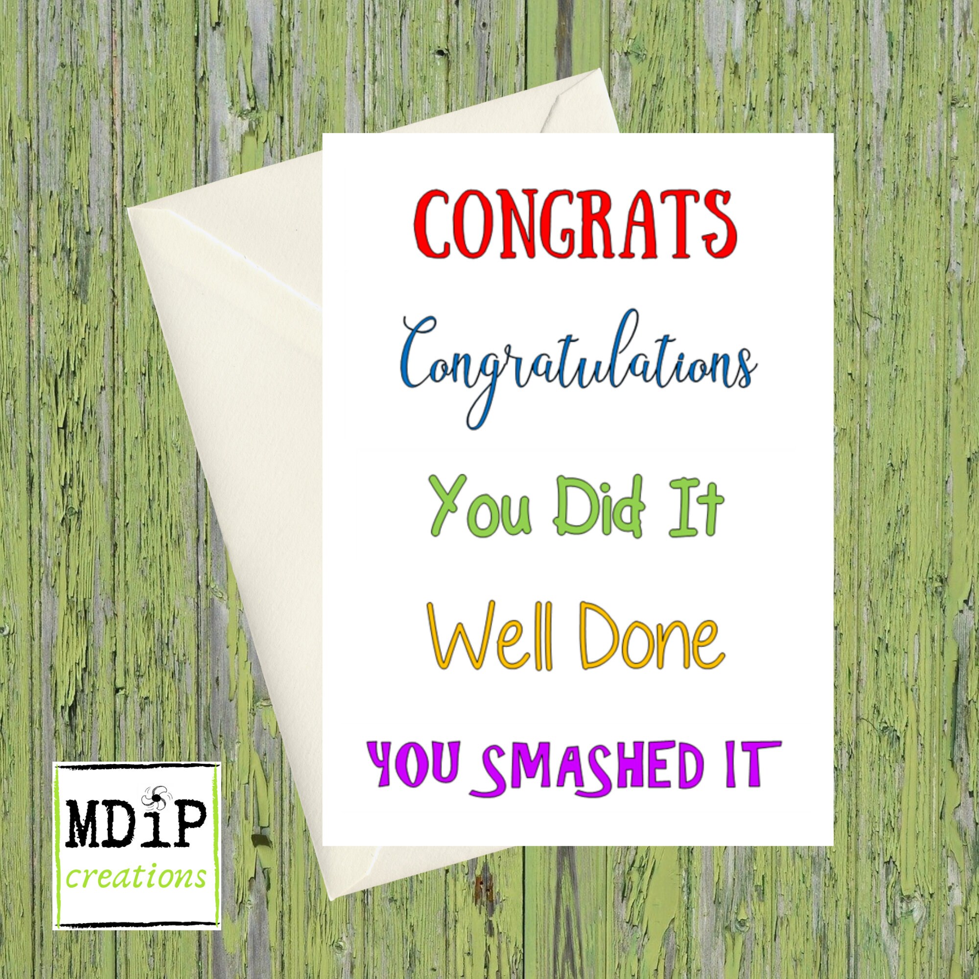 Congratulations Card Well Done Card Smashed It Card - Etsy.de