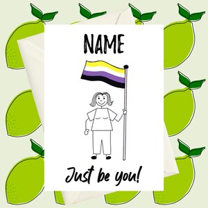 Non Binary Card Personalised, Non Binary Birthday Card, Coming Out Congratulations Card