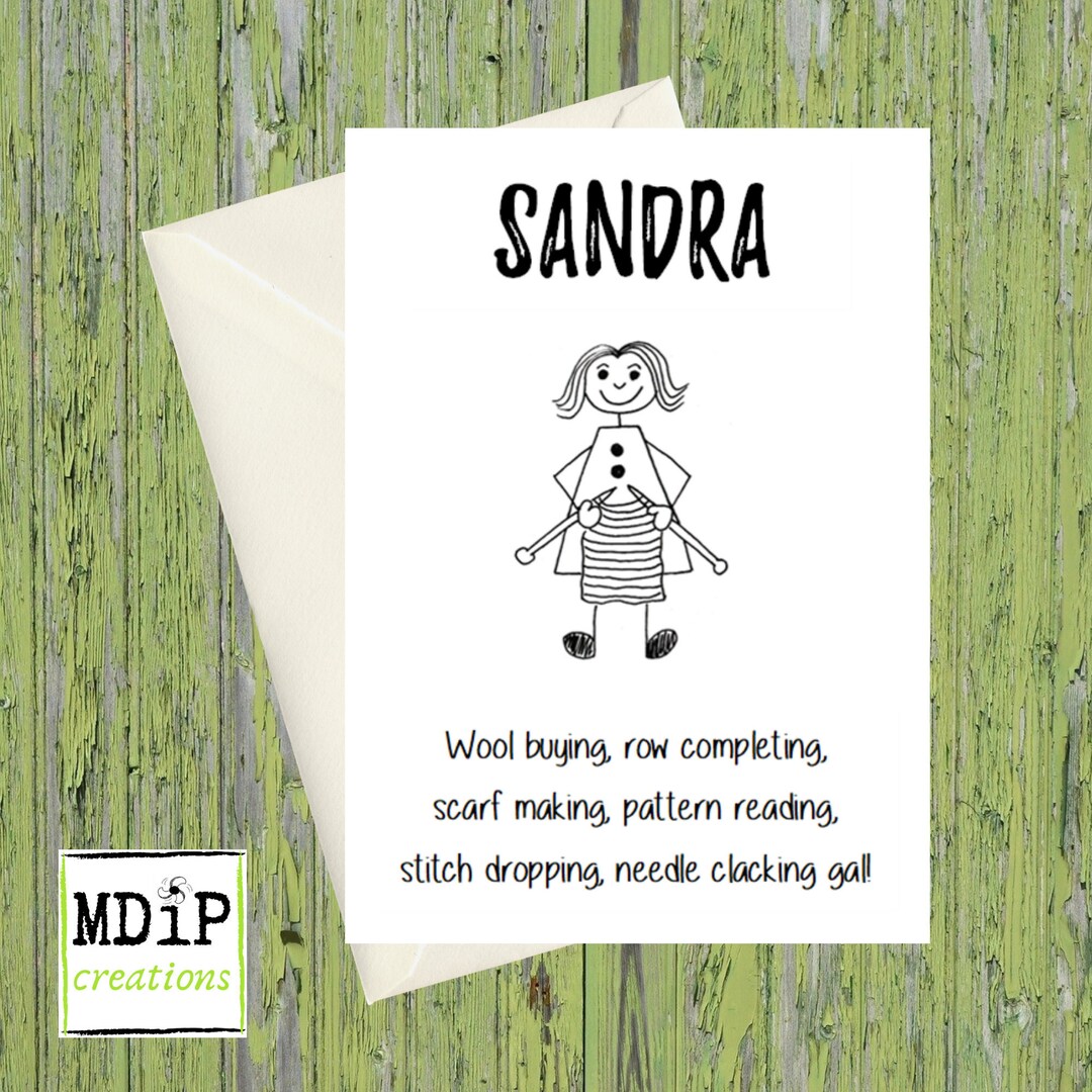 Knitting Card Personalised for Her, Card for Knitter, Knitting Birthday ...