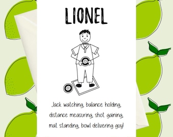 Lawn Bowls Personalised Card for Him, Crown Green Bowls Card, Lawn Bowls Birthday Card