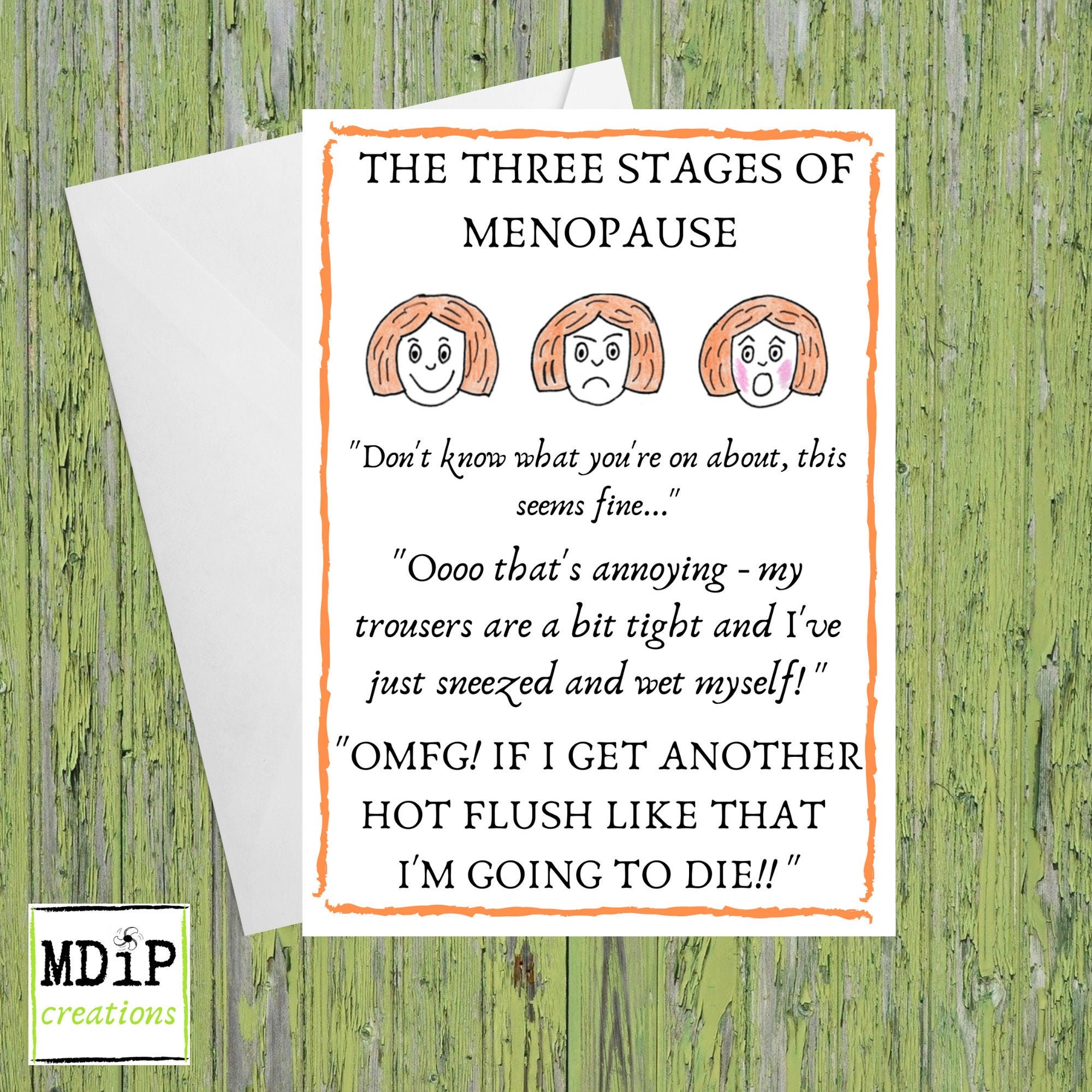 Menopause Card Funny Birthday Card for Her Menopause Stages Etsy