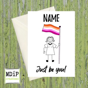 Lesbian Card, Personalised Lesbian Card, Lesbian Birthday Card, Lesbian Coming Out Congratulations Card, Lesbian Pride Card, LGBTQ Card