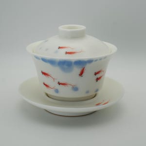 Xícara de chá Gaiwan com padrão de rachaduras de gelo, xícara de chá chinesa com pires e tampa, um bom presente para os amantes de chá