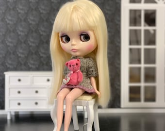 Miniature teddy bear for Blythe (6.0 cm) 2.36in. pink