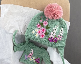 Bestickte Blythe Doll Mütze und Pullover im Set