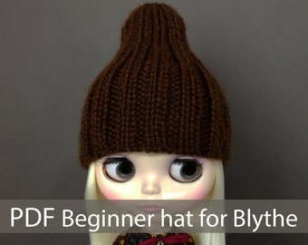 Blythe Doll Hat Knitting Pattern, Beginner Knit (PDF Pattern)