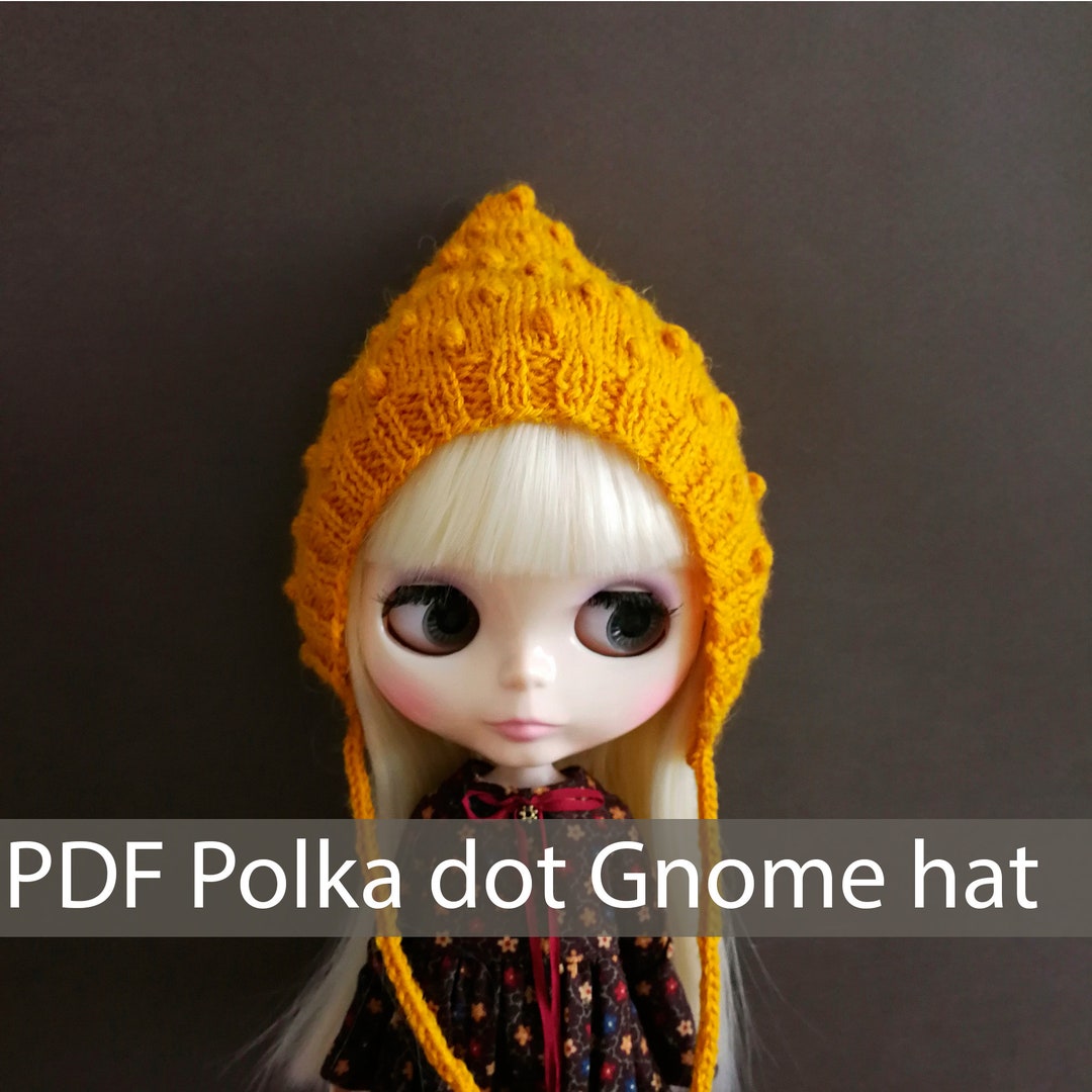 Polka Dot Gnome Hat Knitting Pattern for Blythe Doll (PDF File) - Etsy