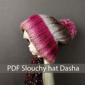 PDF Pattern Slouchy hat for Blythe doll Pattern for blythe doll knit doll hat pattern Blythe clothes Digital Download Doll knitted hat