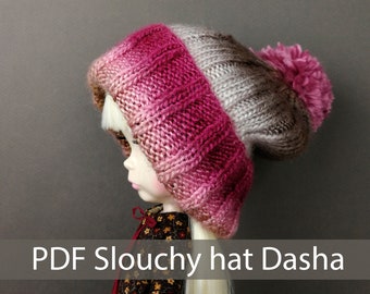 Blythe Doll Slouchy Hat PDF Knitting Pattern (Digital Download)