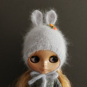 Hut für Blythe Puppe Häschenmütze Blythe Hut Gestrickte Puppenmütze Strickmütze Puppenmütze Ostermütze für Blythe