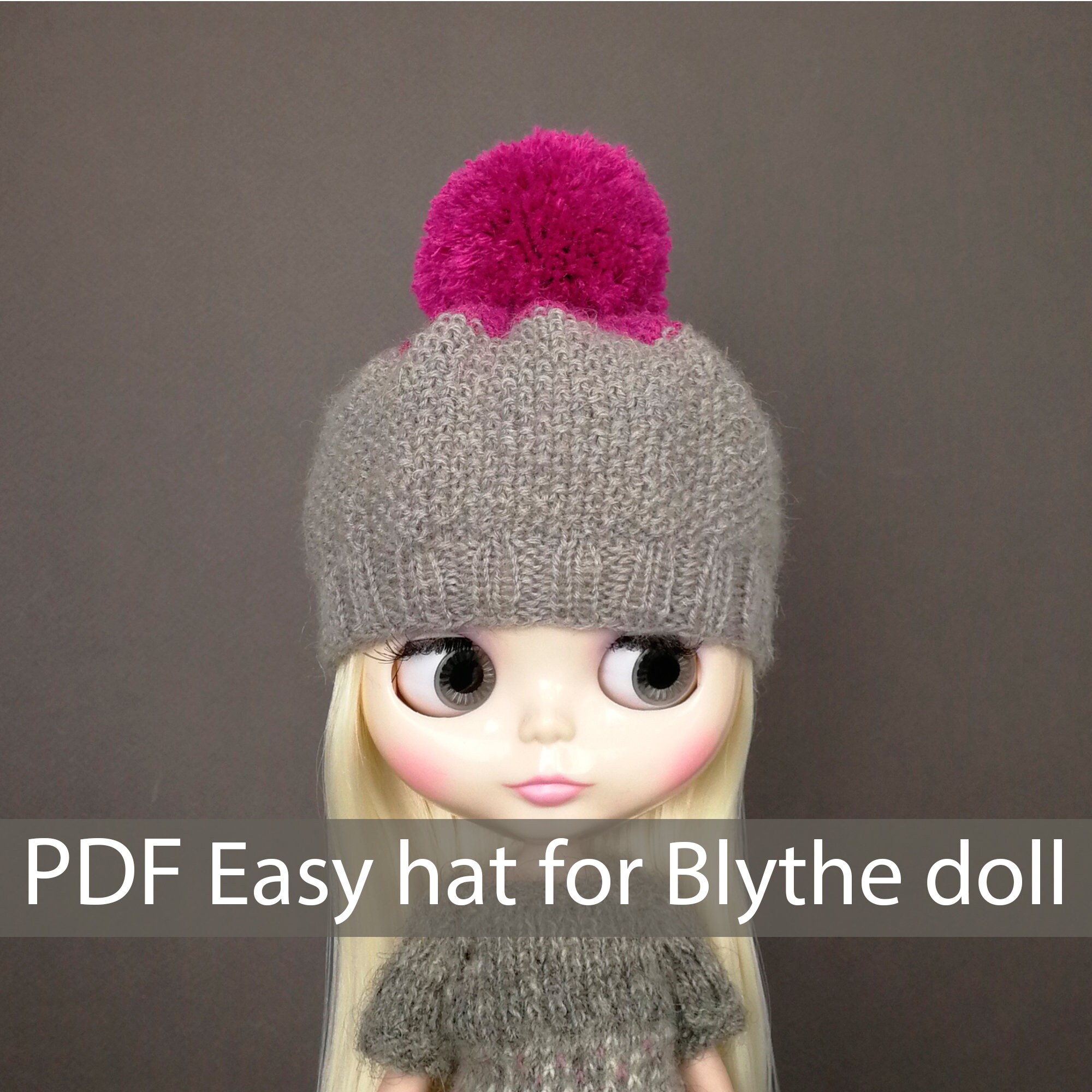 Blythe Doll Hat Knitting Pattern: Easy Knit, Beginner Friendly (PDF ...