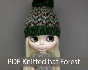 Blythe Doll Hat Knitting Pattern: Forest Design (PDF Download)