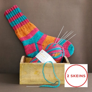 Sock yarn 2 skeins Wool Yarn 6 ply yarn 75% Superwash sock yarn 100gr 3.52oz 260mt 284 yards Performance #05