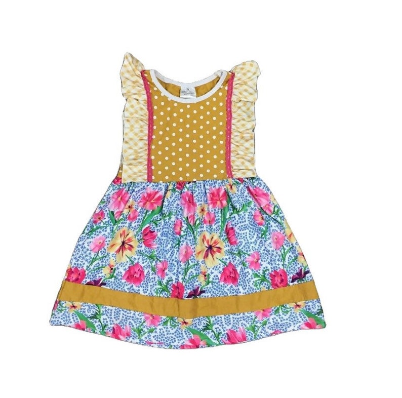 Girls boutique spring summer floral dress