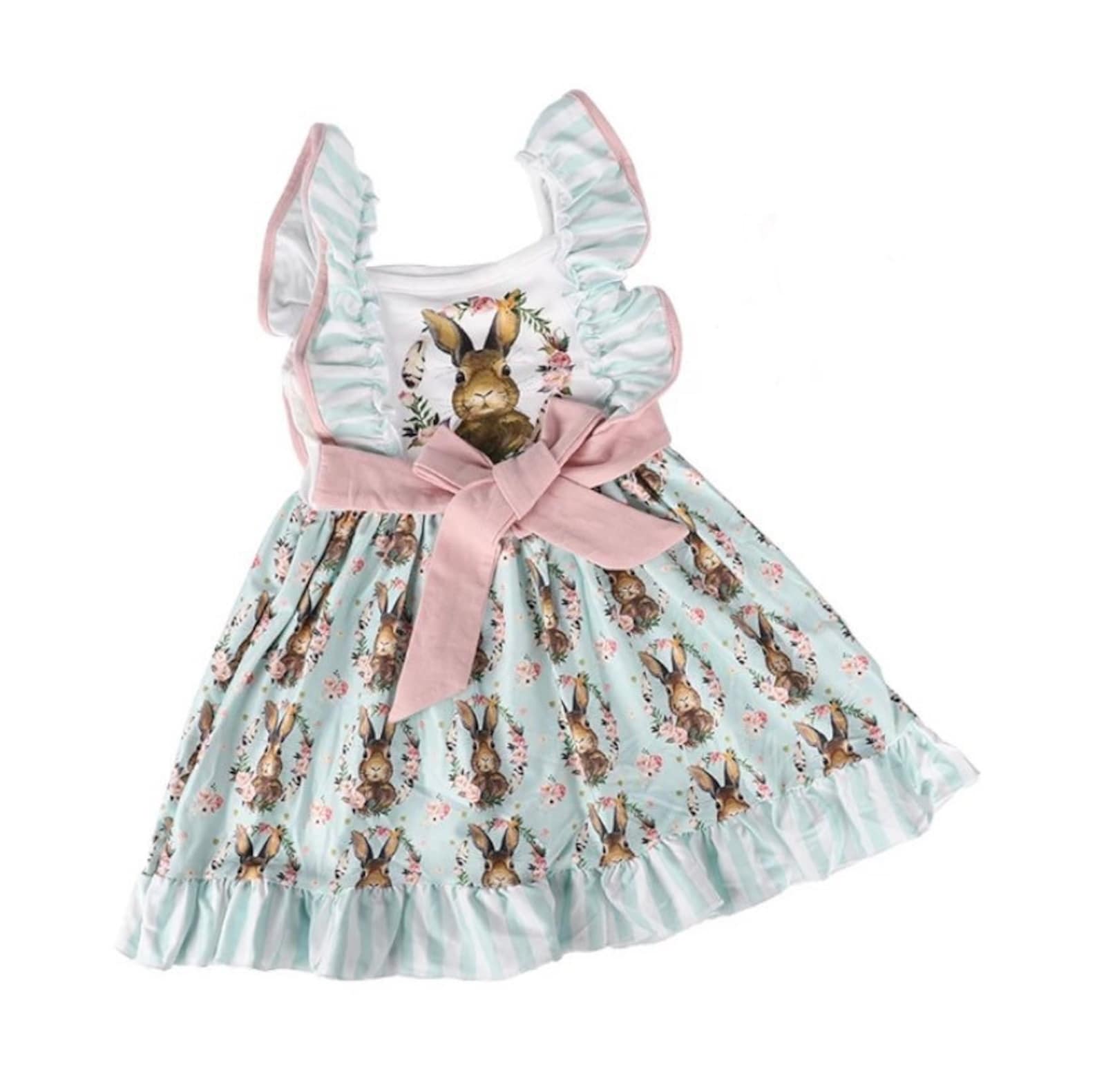Girls boutique Easter dress with bunny 2T6T Etsy