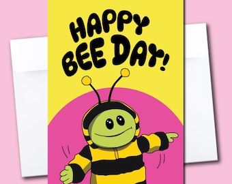 Nanalan' Birthday Card | Happy Bee Day | Blank Greeting Card with Envelope