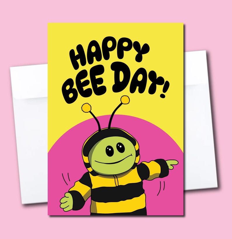 Nanalan' Birthday Card | Happy Bee Day | Blank Greeting Card With ...