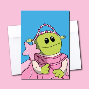 Carte Princesse Mona | Illustration de Nanalan | Carte de voeux vierge avec enveloppe