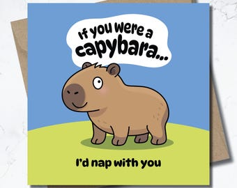 Capybara Greeting Card with Envelope