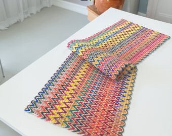 Colorful Handwoven Table Runner for Spring Home Decor Farmhouse Rustic Table Runner Boho Table Runner for Baby Shower Dining Party Holiday