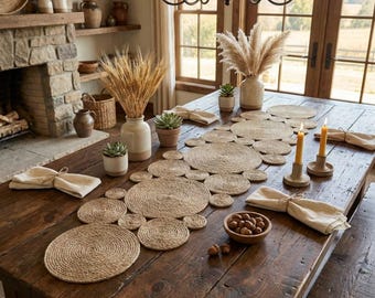 Ręcznie tkany bieżnik z juty, Vista Sleek Design, rustykalny wystrój domu