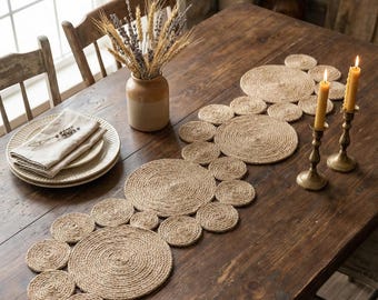 Real Jute Table Runner, Rustic Boho Farmhouse Decor