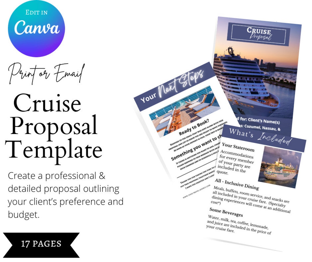 Travel Agent Cruise Proposal Template, Travel Agent Proposal, Cruise
