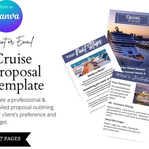 Cruise Proposal Template: Editable Travel Agent Itinerary (Canva)
