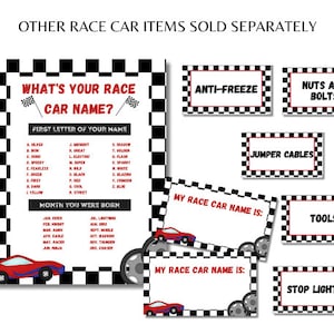 Two Fast Food Labels, Two Fast Birthday Party, Race Car Food Labels, Printable Racer Birthday Decor, Food Tents, Instant Download image 5