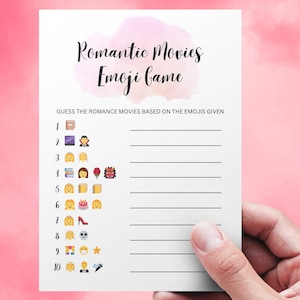 Romantic Movie Emoji Bridal Shower Game (Digital Download)