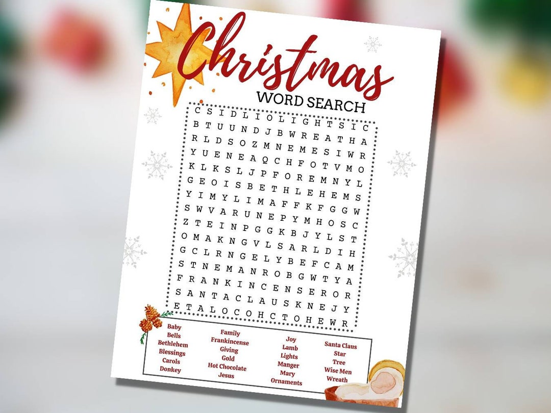 Christmas Word Search Nativity Word Search Christmas Printable Game Christmas Word Search Nativity Word Search Christmas Printable Game