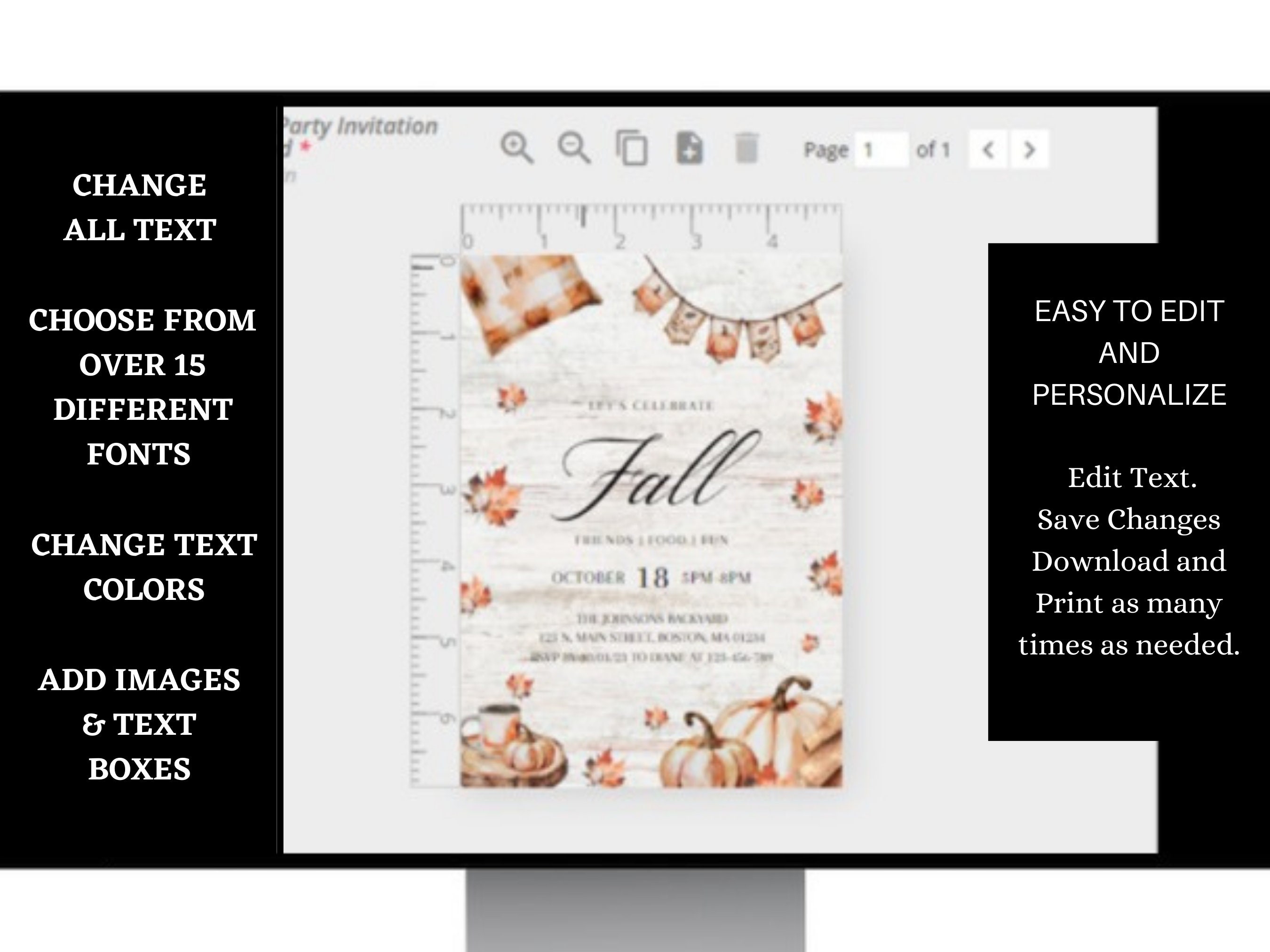 Fall Party Invitation Template Fall Harvest Invite Backyard Bonfire Fall Party Invitation Template Fall Harvest Invite Backyard Bonfire