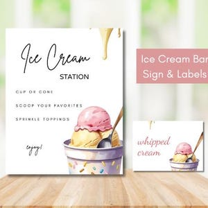 Ice Cream Bar Sign: Printable Dessert Station Decor (Digital Download)
