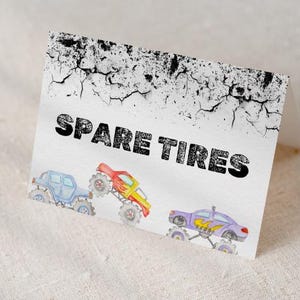 Monster Truck Party Food Tent Cards: Printable Food Labels (Digital Download)