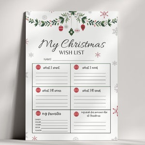 Kids Christmas Wish List Printable: Santa Gift Ideas (PDF Download)