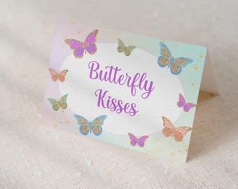 Butterfly Party Food Tent Cards: Editable Template (Digital Download)